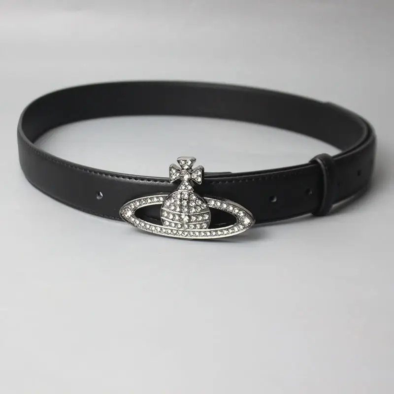 Women Black Sparkling Diamond Saturn Belt - Image 6