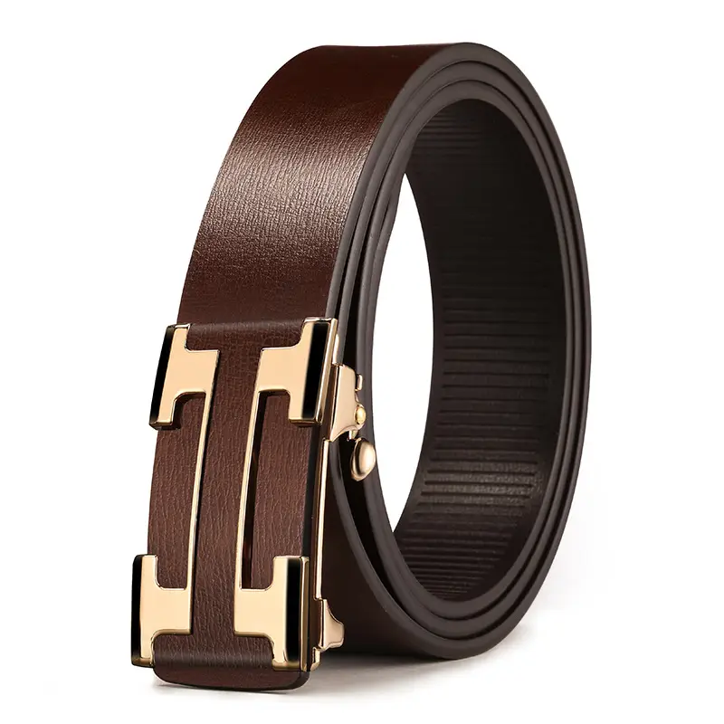 Men Genuine Leather Automatic Buckle Belt - Image 5