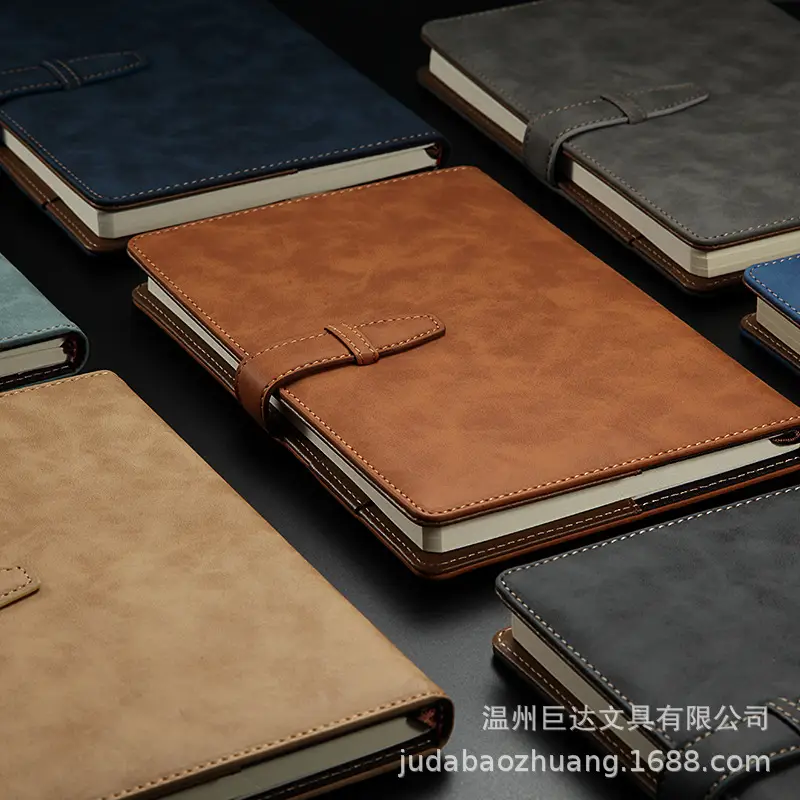 Imitation Leather Notebook A5 B5 Business Diary with Buckle - Image 2