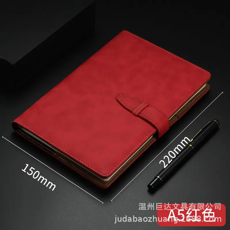 Imitation Leather Notebook A5 B5 Business Diary with Buckle - Image 7