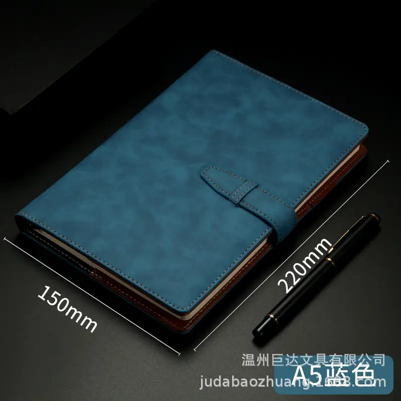 Imitation Leather Notebook A5 B5 Business Diary with Buckle - Image 8