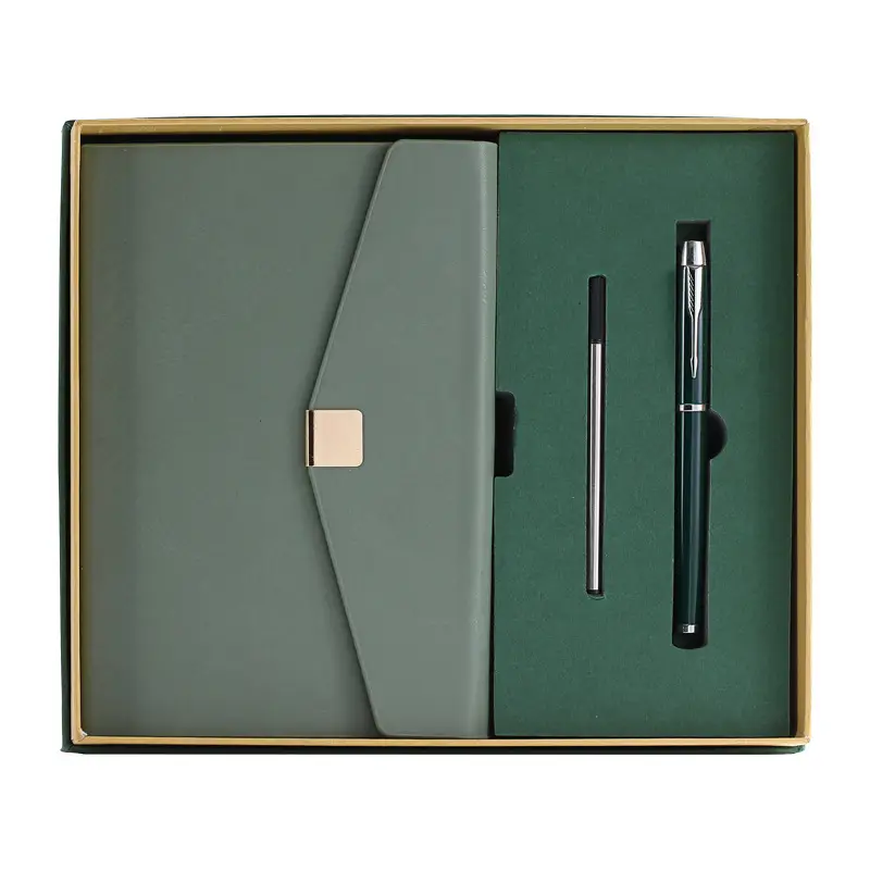 Chinese Red A5 Business Gift Notebook Set with Pen - Image 5