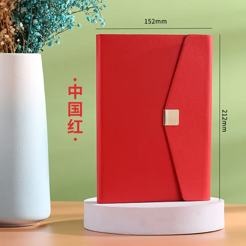 Chinese Red A5 Business Gift Notebook Set with Pen - Image 6