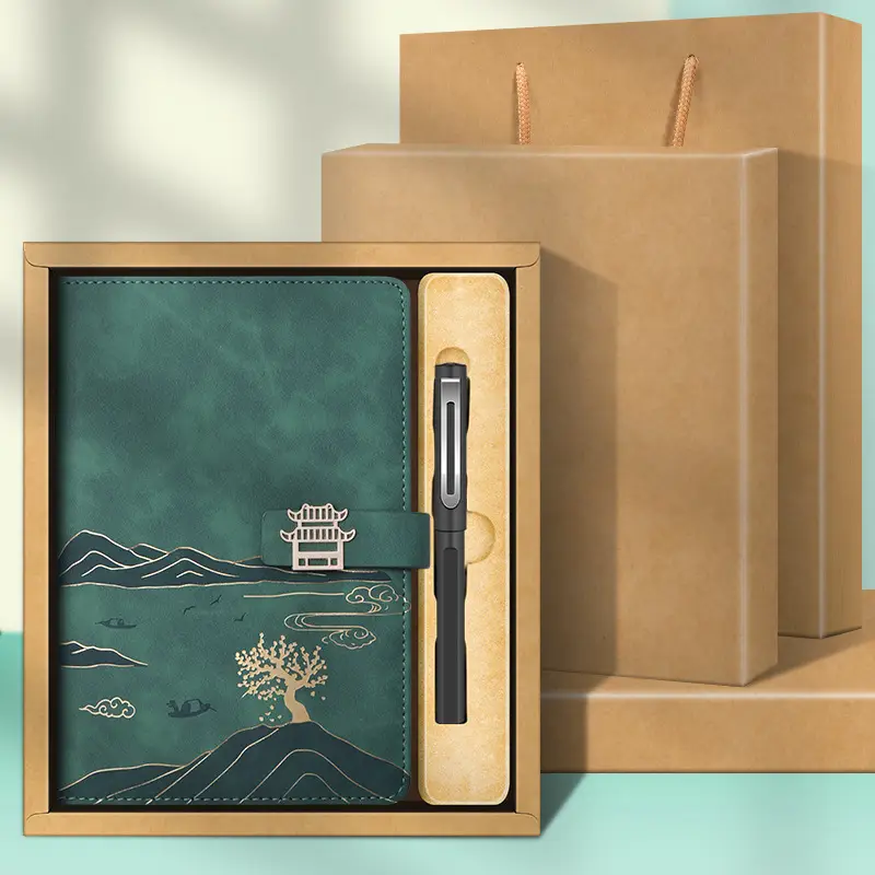 Green Mountain Themed Notebook Set with Pen & Refill Ink - Image 8