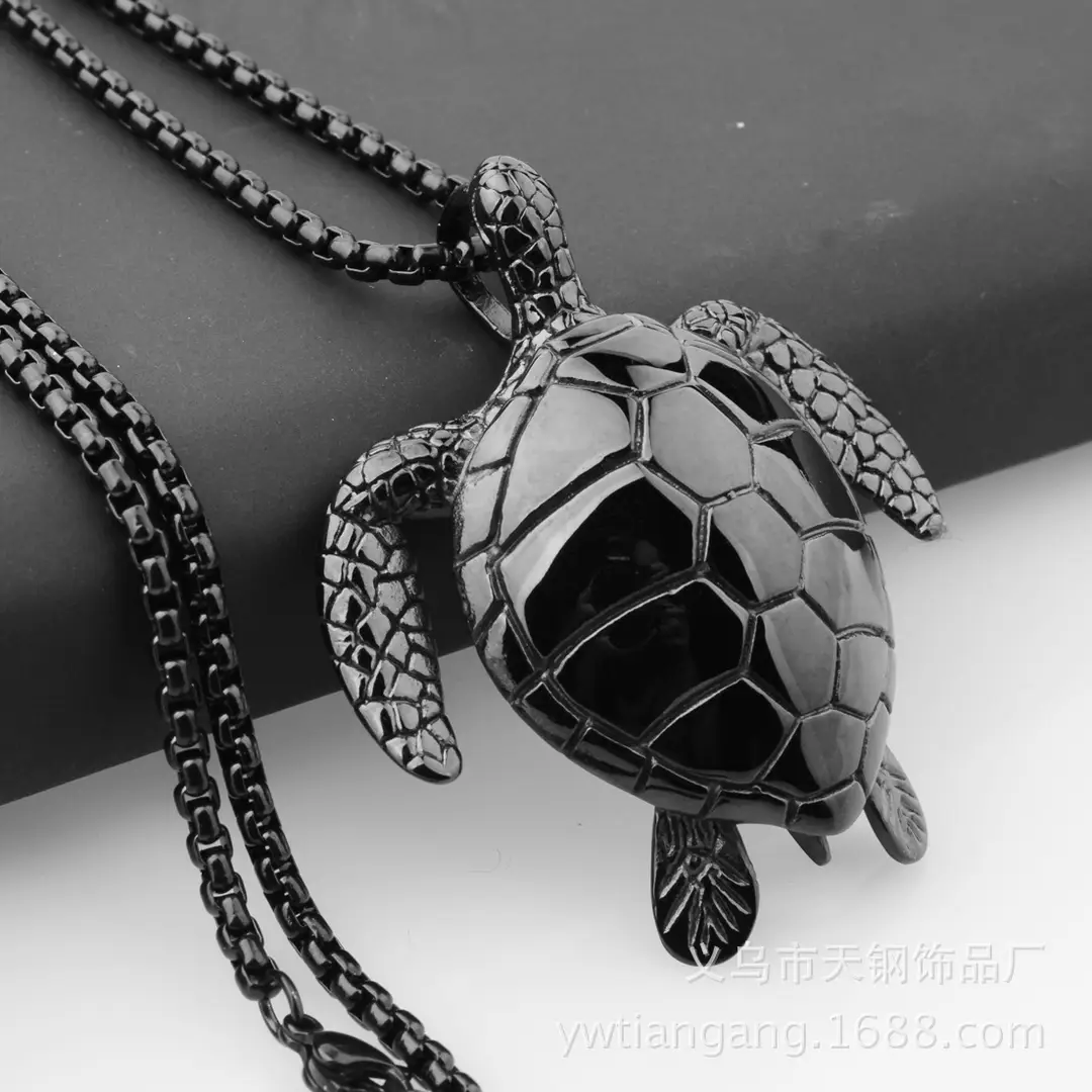 Trendy Turtle Pendant Necklace Stainless Steel Daily Wear - Image 2