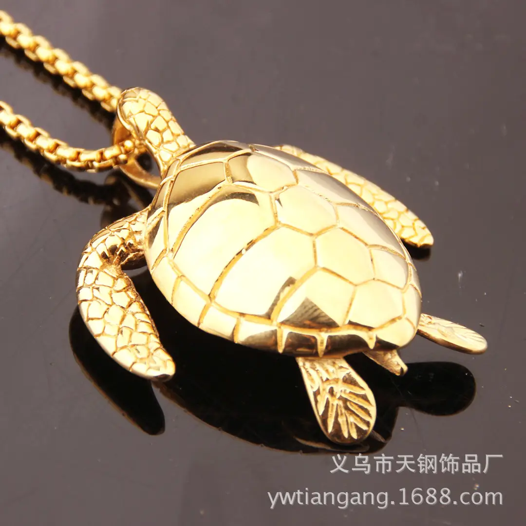 Trendy Turtle Pendant Necklace Stainless Steel Daily Wear - Image 3