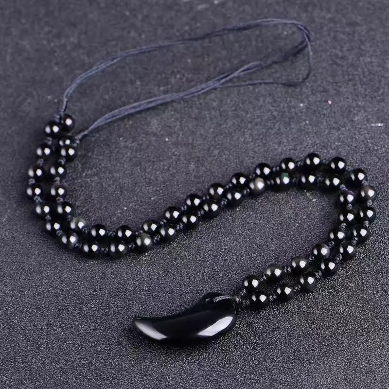 Women's Red Eye Obsidian Tai Chi Pendant - Image 2