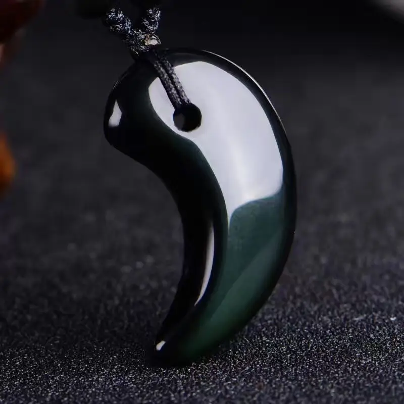 Women's Red Eye Obsidian Tai Chi Pendant - Image 3
