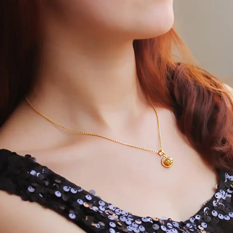 Gold Globe Pendant for Women, Brass Gold Plated Fashion Jewelry - Image 2
