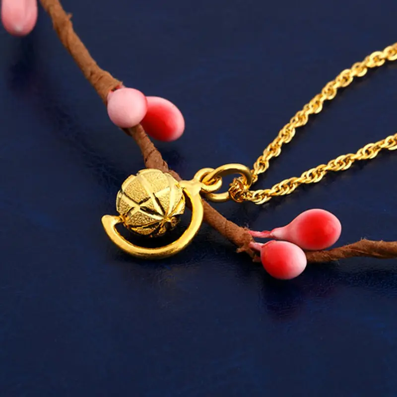 Gold Globe Pendant for Women, Brass Gold Plated Fashion Jewelry - Image 3