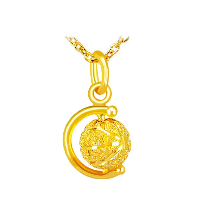 Gold Globe Pendant for Women, Brass Gold Plated Fashion Jewelry - Image 5