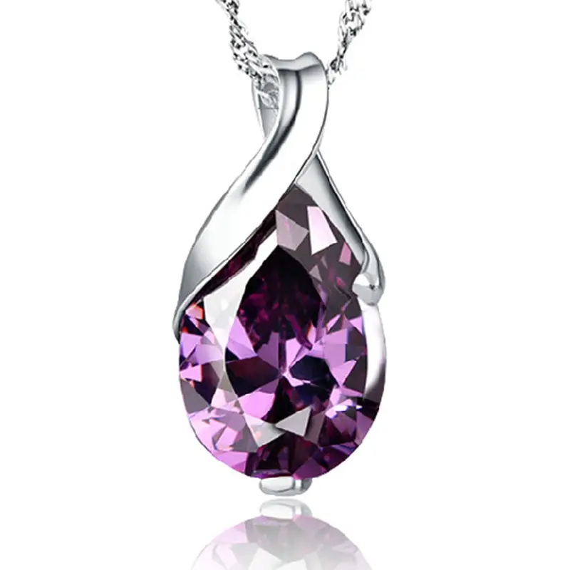 Purple Zircon Angel Tears Pendant Electroplated Jewelry - Image 5