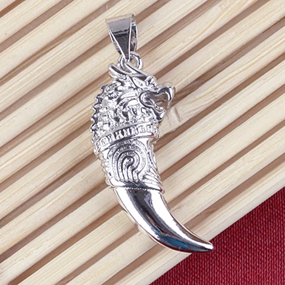 Men Korean Style Spike Pendant Necklace Silver Plated - Image 3