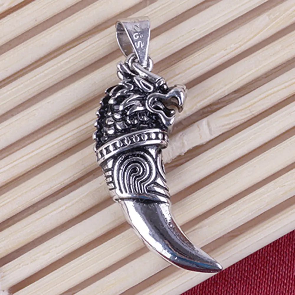 Men Korean Style Spike Pendant Necklace Silver Plated - Image 4