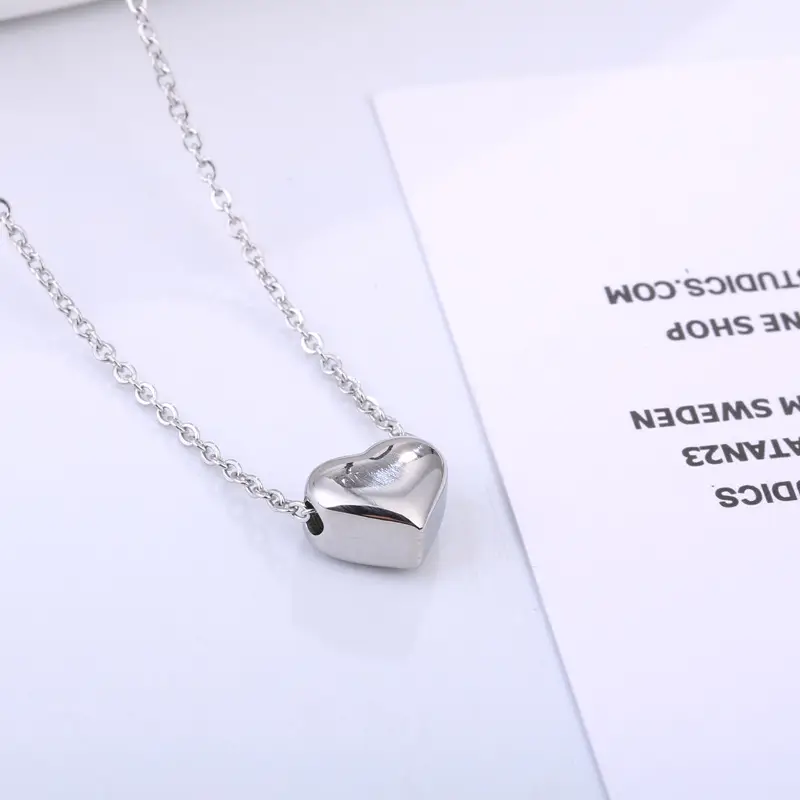 Women Heart Necklace Gold Rose Gold Silver Collarbone Chain - Image 3