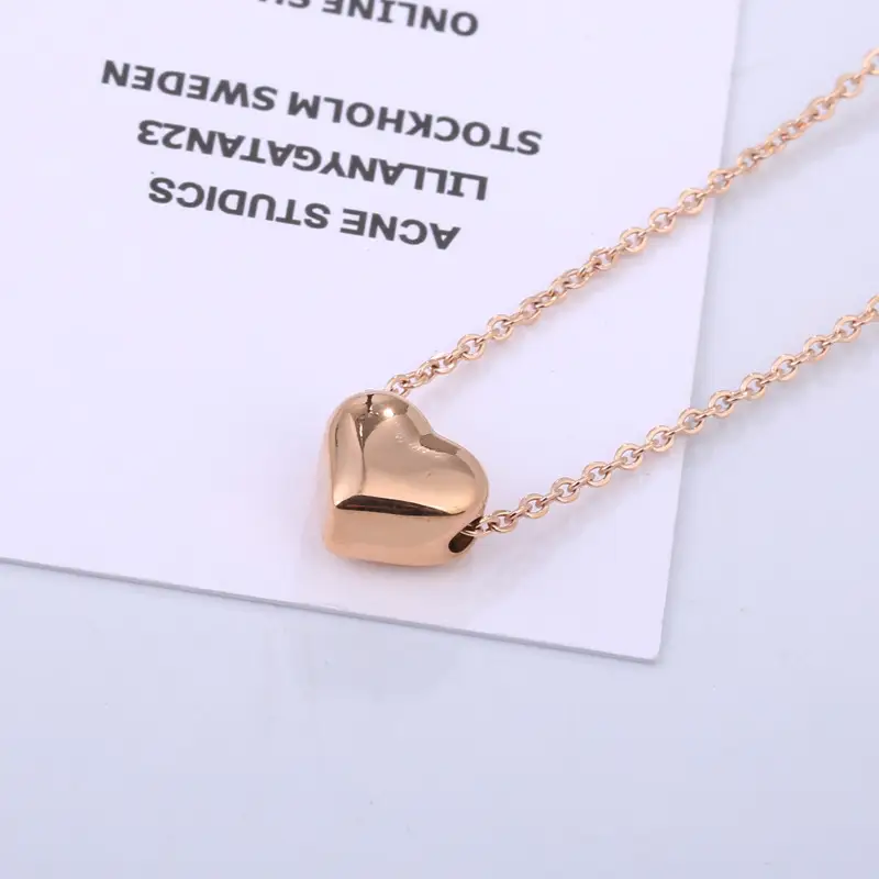 Women Heart Necklace Gold Rose Gold Silver Collarbone Chain - Image 4