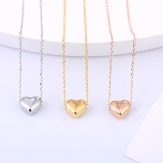 Women Heart Necklace Gold Rose Silver Collarbone Chain