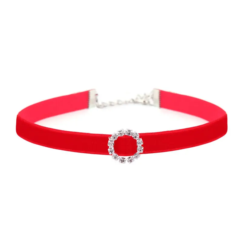 Black Velvet Rhinestone Choker Necklace for Women - Image 4