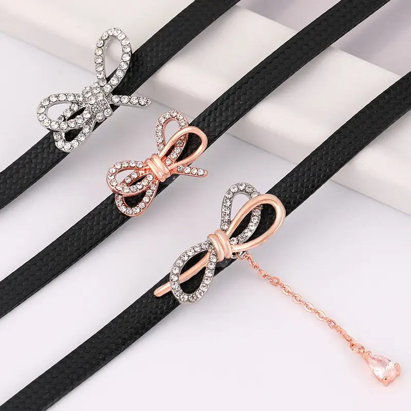 Black Bow Choker Necklace for Women - Image 3