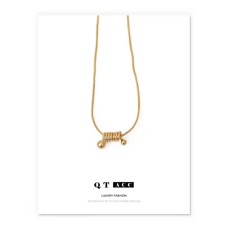Gold Thread Pendant Necklace for Women