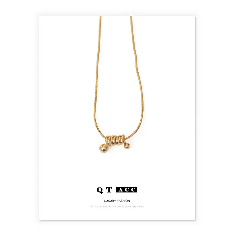 Gold Thread Pendant Necklace for Women