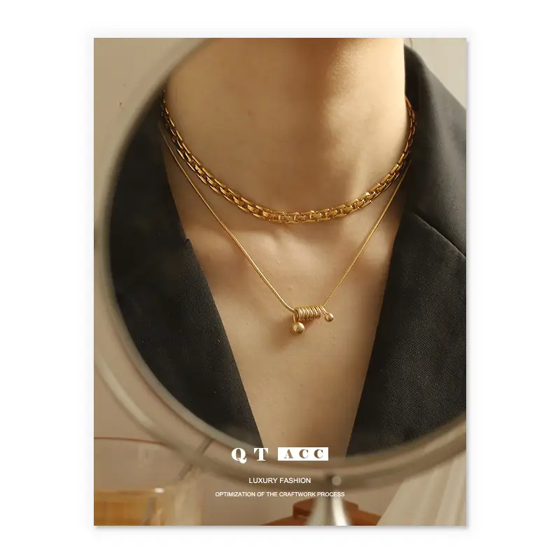 Gold Thread Pendant Necklace for Women - Image 2
