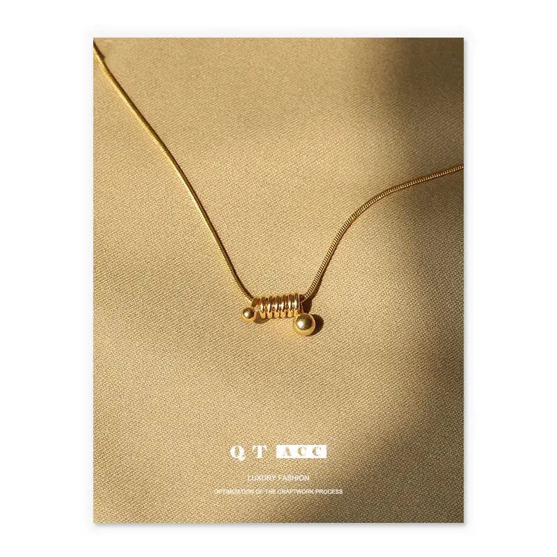 Gold Thread Pendant Necklace for Women - Image 3