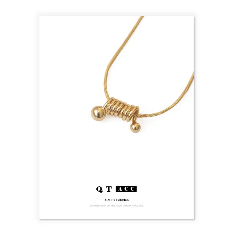 Gold Thread Pendant Necklace for Women - Image 4