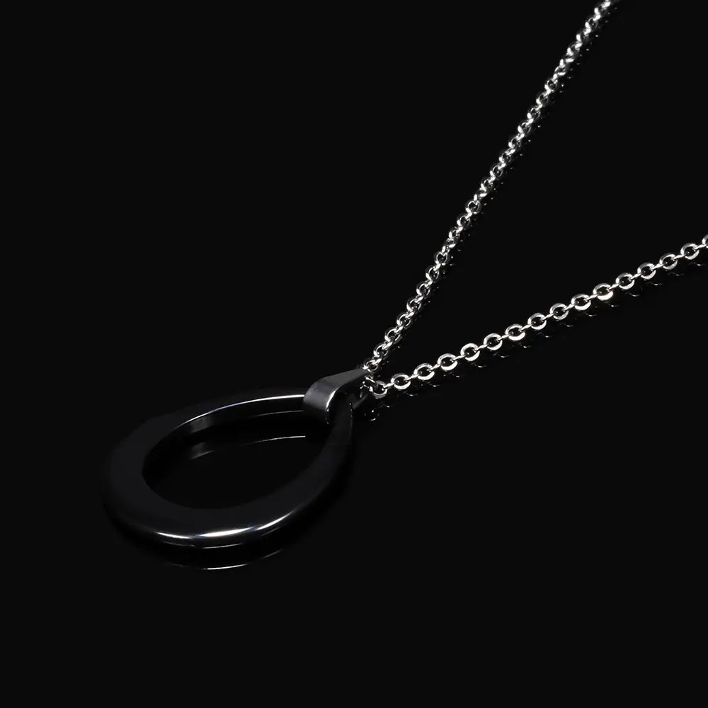 Black & White Water Drop Ceramic Necklace for Women - Image 2
