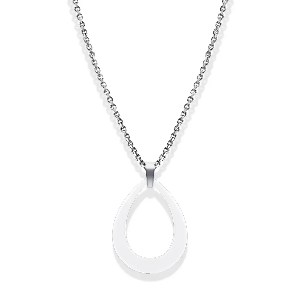 Black & White Water Drop Ceramic Necklace for Women - Image 5