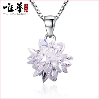 Silver Plated Snowflake Necklace for Women
