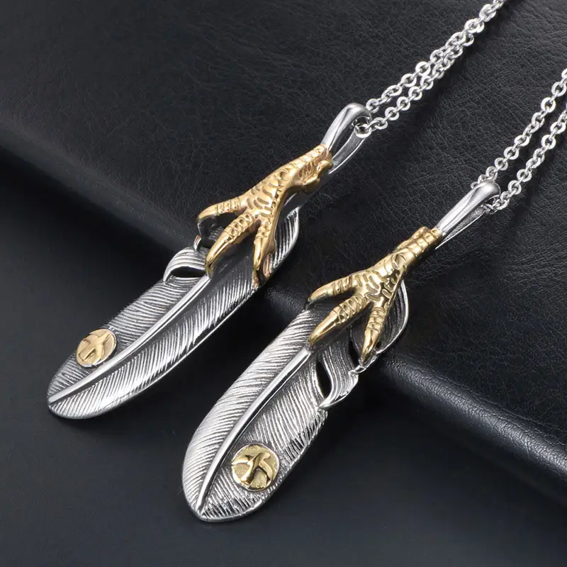 Antique Eagle Claw Feather Necklace for Couples - Image 2