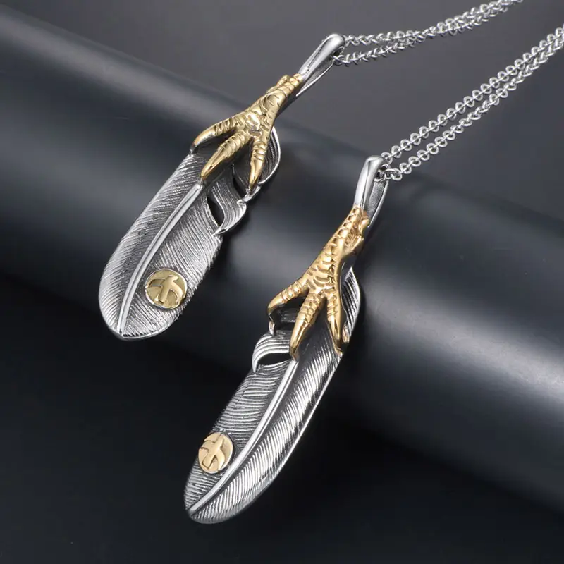 Antique Eagle Claw Feather Necklace for Couples - Image 3