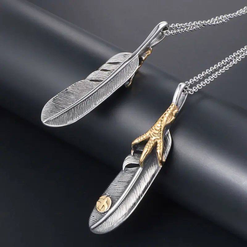 Antique Eagle Claw Feather Necklace for Couples - Image 4