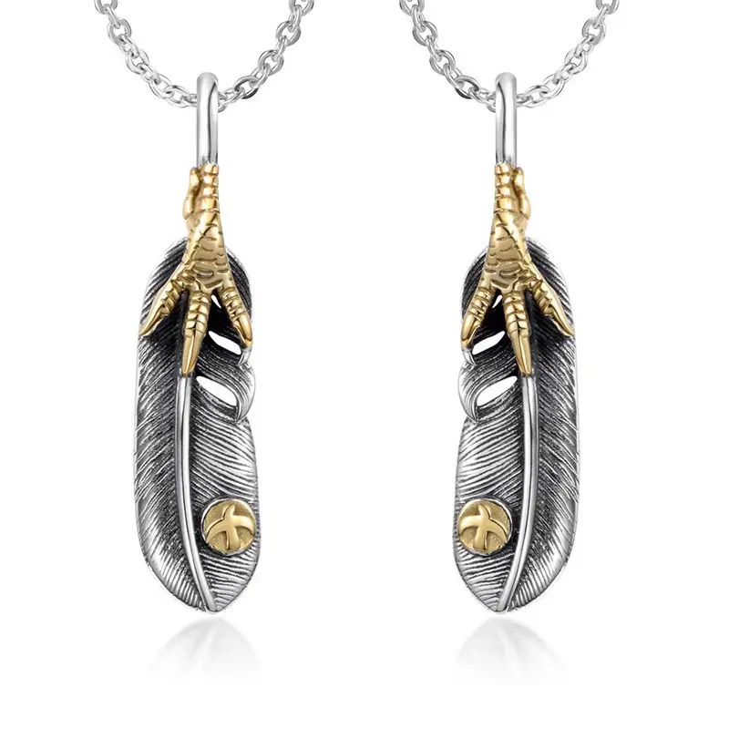 Antique Eagle Claw Feather Necklace for Couples - Image 5