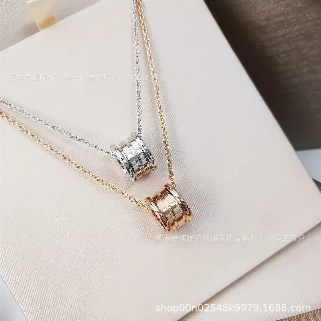 Rose Gold Ceramic Necklace for Women Trendy Luxury Daily Wear - Image 2