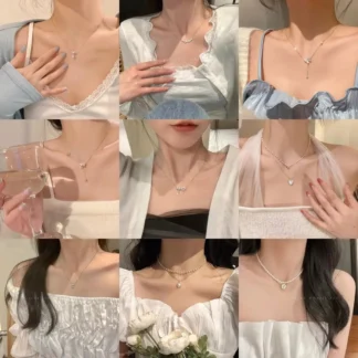 White Pearl Necklace for Women Daily Wear Luxury Jewelry