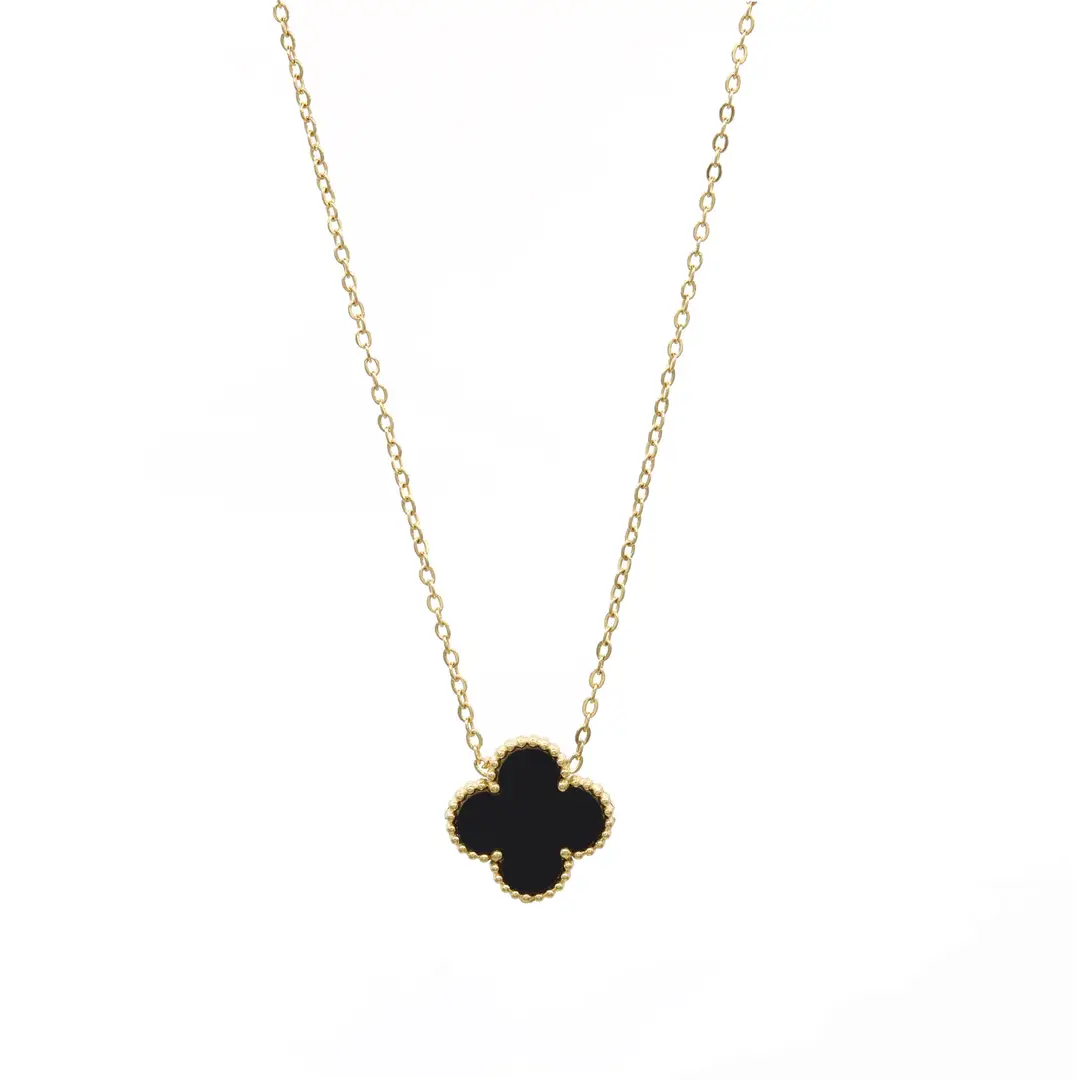 Red Four-Leaf Clover Pendant Necklace for Women - Image 5