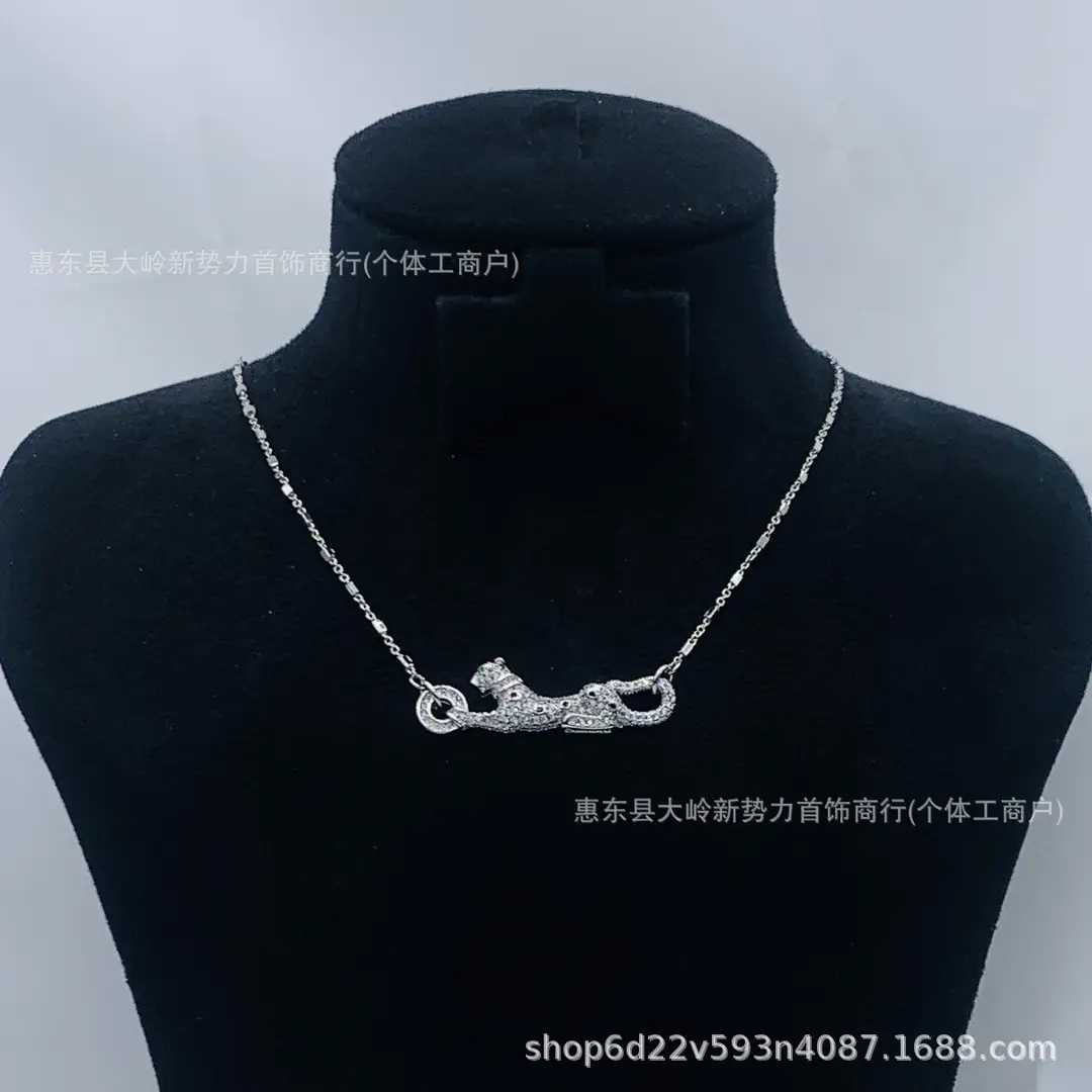 Leopard Rhinestone Necklace Women Trendy Daily Wear - Image 7