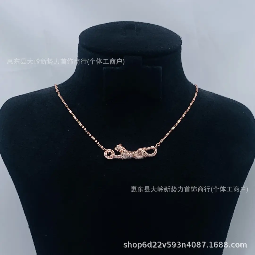 Leopard Rhinestone Necklace Women Trendy Daily Wear - Image 8