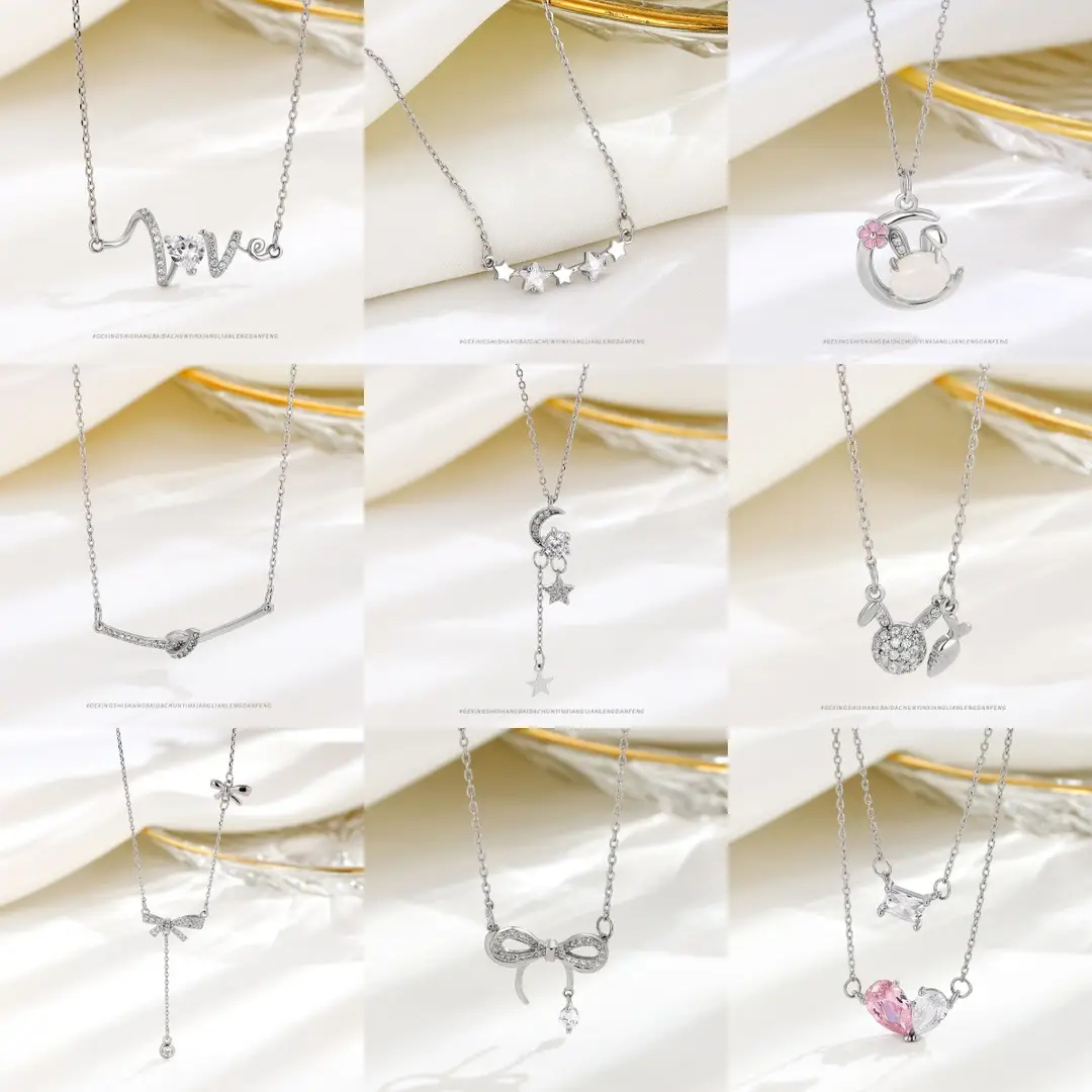 S925 Sterling Silver Versatile Sterling Silver Necklace Elegant Niche Jewelry Simple High-end Sense Personality Clavicle Chain Women's Accessories - Image 3