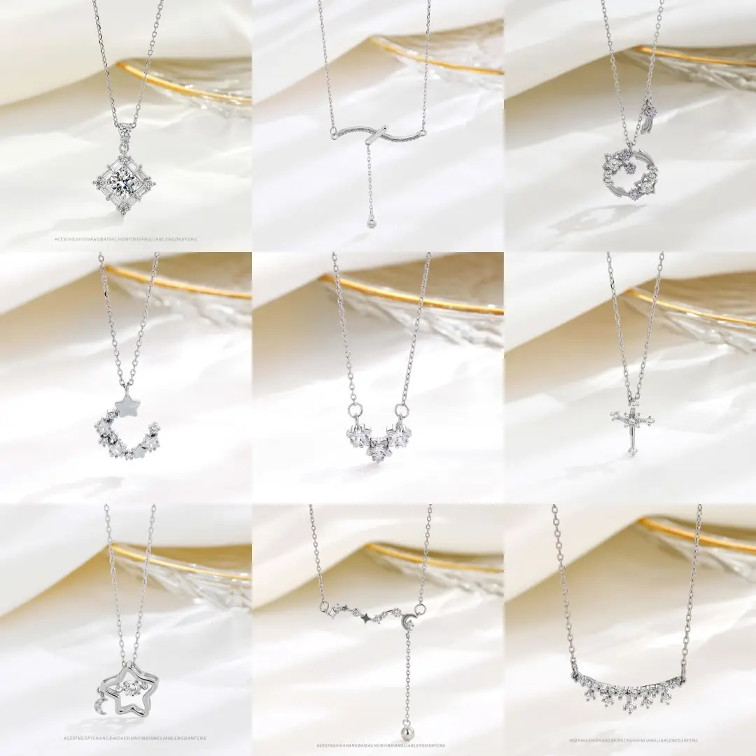 S925 Sterling Silver Versatile Sterling Silver Necklace Elegant Niche Jewelry Simple High-end Sense Personality Clavicle Chain Women's Accessories - Image 4