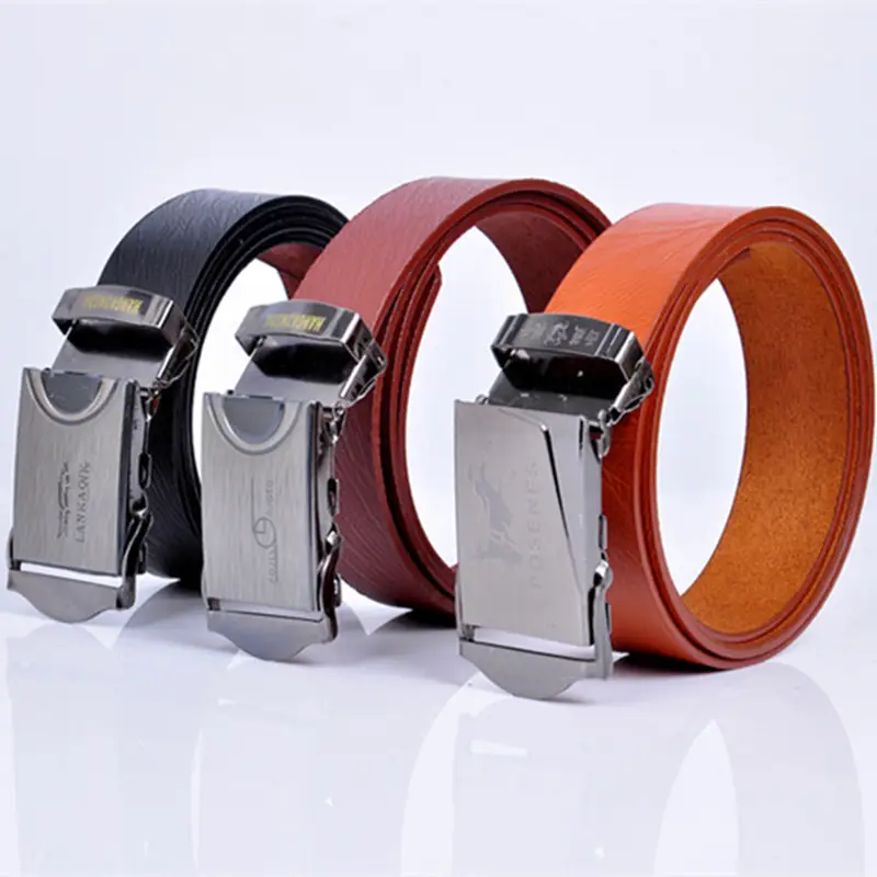 Men's Black Leather Belt with Silver Buckle - Image 4