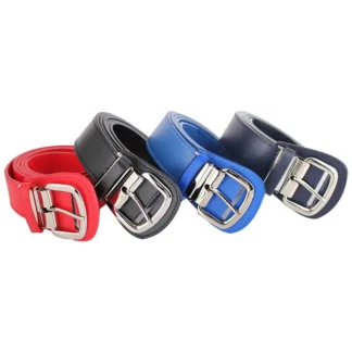 Men Casual Baseball Belt Red Blue Black Silver Buckle