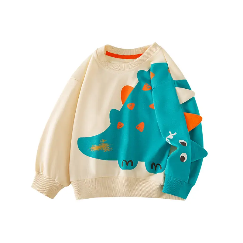 Kids Dinosaur Sweater Loose Fit Green Blue Medium - Image 5
