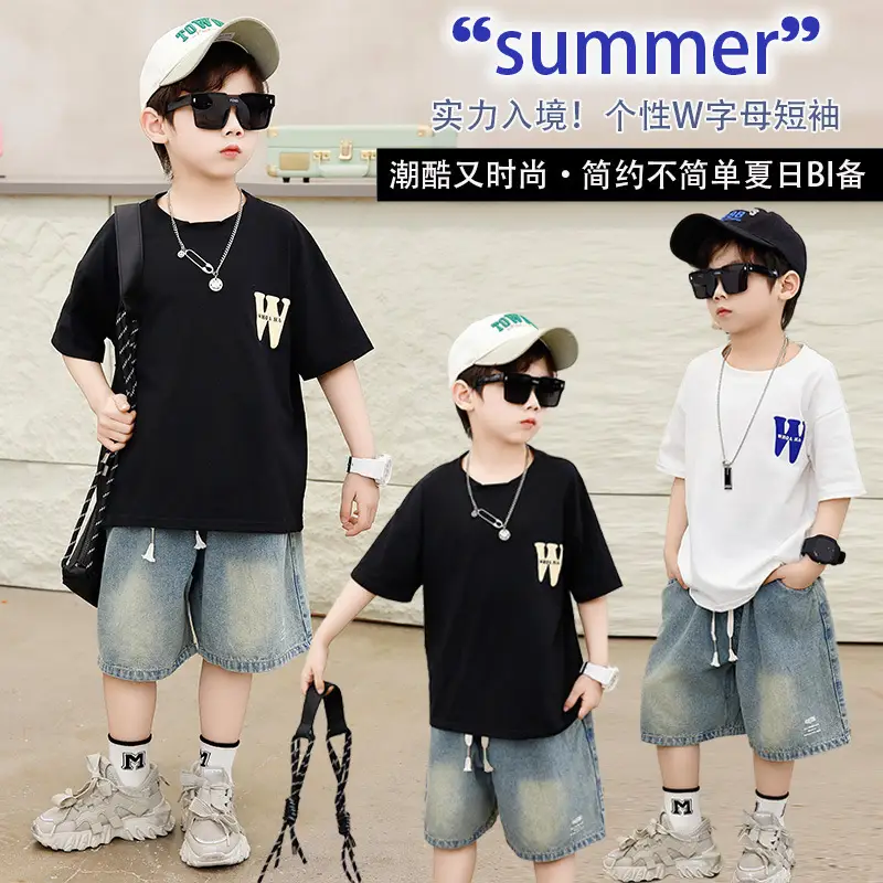 Boys Summer Cotton T-Shirt Black 90cm