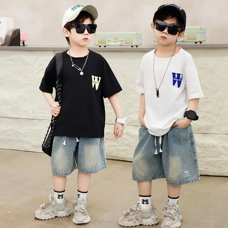 Boys Summer Cotton T-Shirt Black 90cm - Image 2