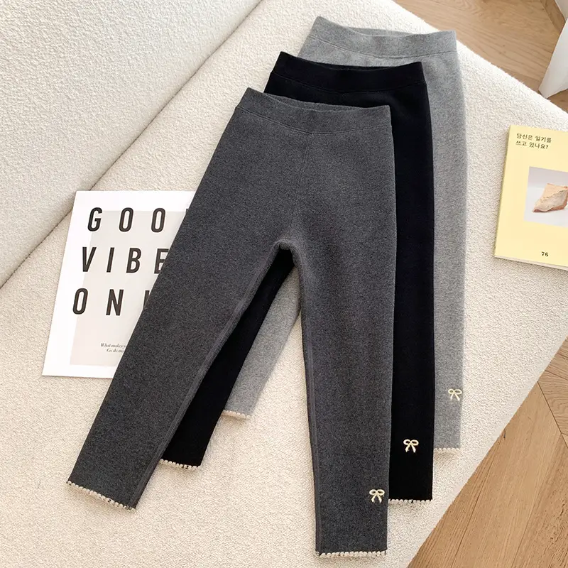 Korean Inspired Velvet Lined Leggings for Kids - Image 2