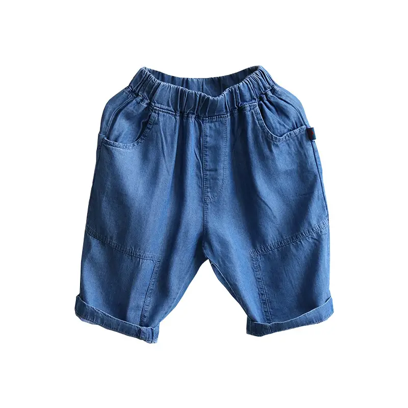Kids Tencel Shorts Light Blue Summer Casual - Image 5