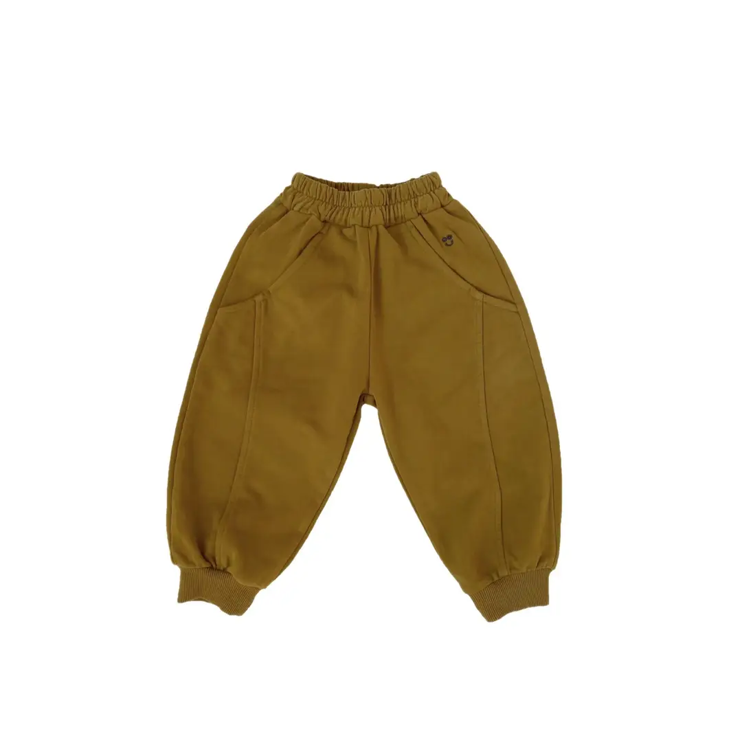 Kids Knitted Sweatpants White Flower Ash with Embroidery - Image 5